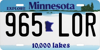 MN license plate 965LOR
