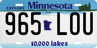 MN license plate 965LOU