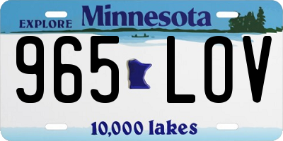 MN license plate 965LOV