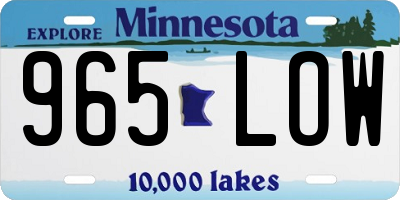 MN license plate 965LOW