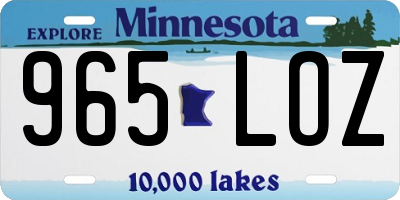 MN license plate 965LOZ