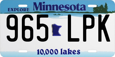 MN license plate 965LPK