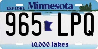 MN license plate 965LPQ