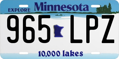 MN license plate 965LPZ