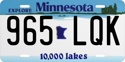 MN license plate 965LQK