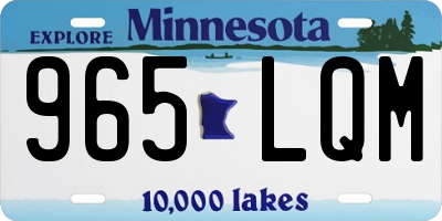 MN license plate 965LQM