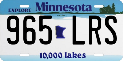 MN license plate 965LRS