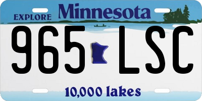 MN license plate 965LSC