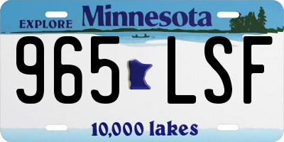 MN license plate 965LSF