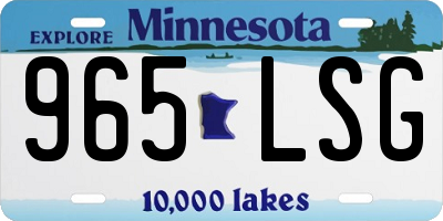 MN license plate 965LSG