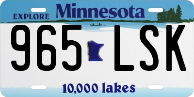 MN license plate 965LSK