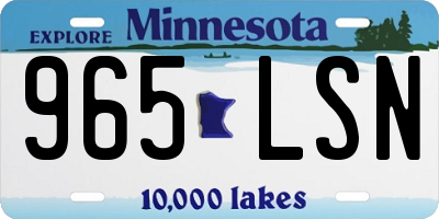 MN license plate 965LSN