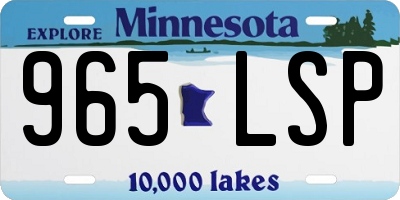 MN license plate 965LSP