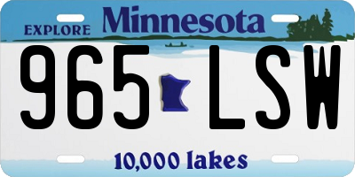 MN license plate 965LSW