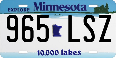 MN license plate 965LSZ