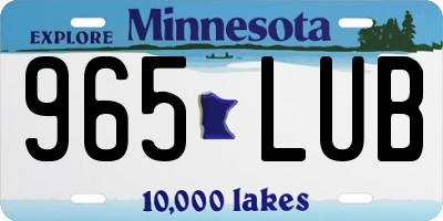 MN license plate 965LUB