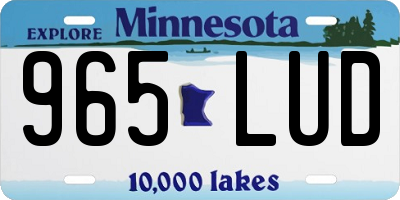 MN license plate 965LUD