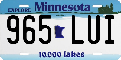 MN license plate 965LUI