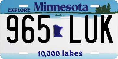 MN license plate 965LUK