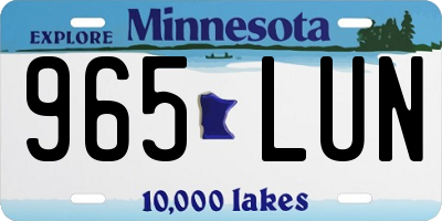 MN license plate 965LUN