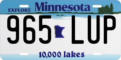 MN license plate 965LUP