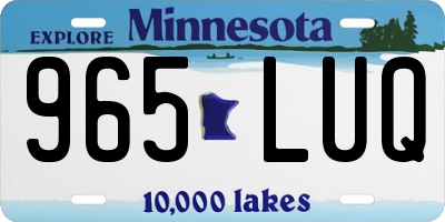 MN license plate 965LUQ