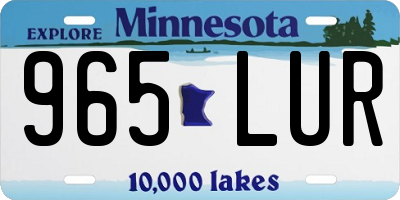 MN license plate 965LUR