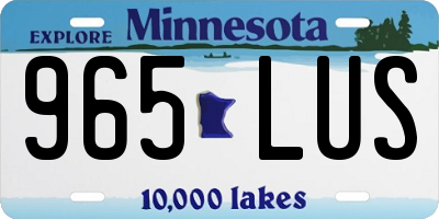 MN license plate 965LUS