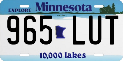 MN license plate 965LUT