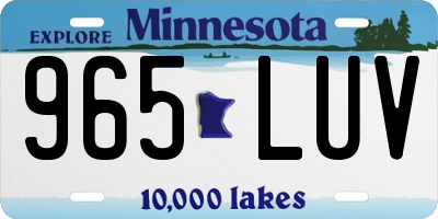 MN license plate 965LUV