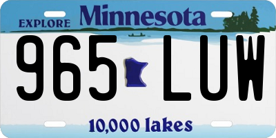 MN license plate 965LUW