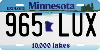 MN license plate 965LUX