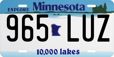 MN license plate 965LUZ