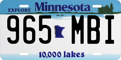 MN license plate 965MBI