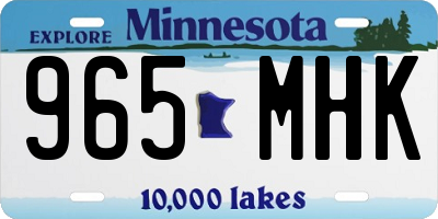 MN license plate 965MHK