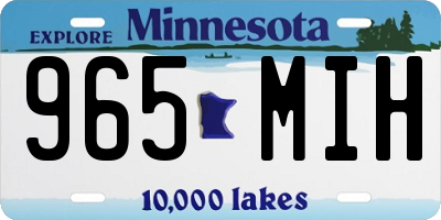 MN license plate 965MIH