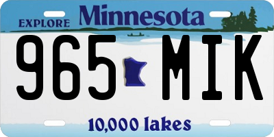 MN license plate 965MIK