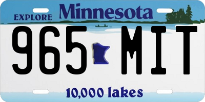 MN license plate 965MIT