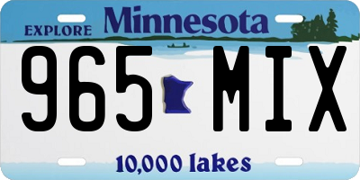 MN license plate 965MIX