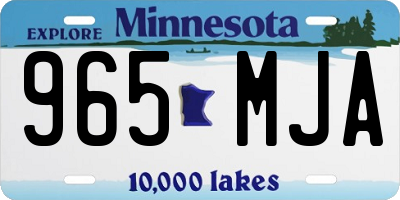MN license plate 965MJA