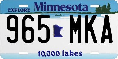 MN license plate 965MKA