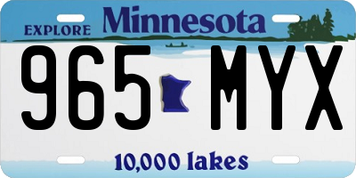 MN license plate 965MYX
