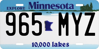 MN license plate 965MYZ