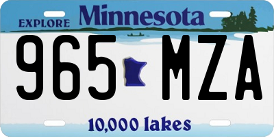 MN license plate 965MZA