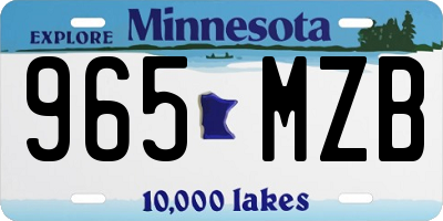 MN license plate 965MZB