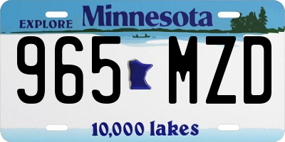 MN license plate 965MZD