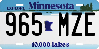 MN license plate 965MZE