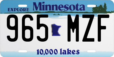 MN license plate 965MZF
