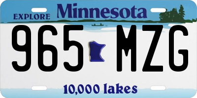 MN license plate 965MZG