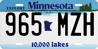 MN license plate 965MZH